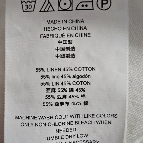 Michael Kors Classic Fit White Cotton Linen Buttondown Mens Shirt Large - Picture 13 of 14